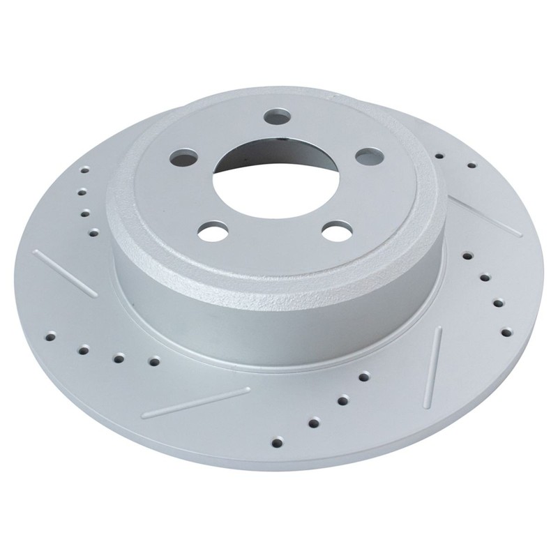 TRQ Brake Rotor Performance Cross Drilled & Slotted G-Coated Pair gallery