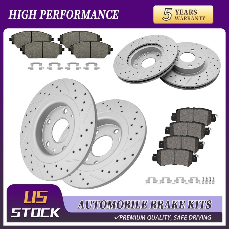 AWD Front & Rear Drilled Rotor Ceramic Brake Pad For Mazda Cx-3 2016 2017 2018