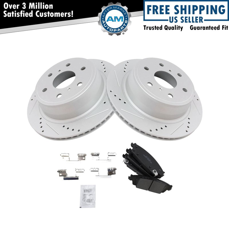 Rear Performance Brake Rotor & Ceramic Pad Kit for Chevy Truck SUV