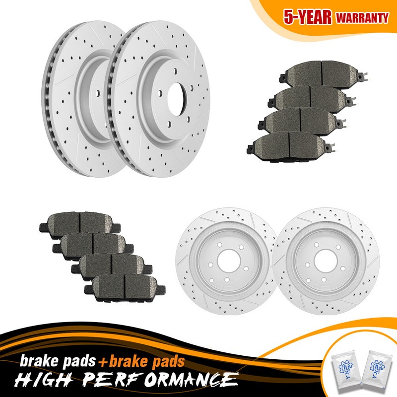 Front Rear Rotors & Ceramic Pads for Nissan Murano Pathfinder Infiniti QX60 JX35