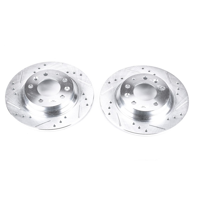 PowerStop Evolution Drilled Slotted Rotors Pair Rear For Mazda 626