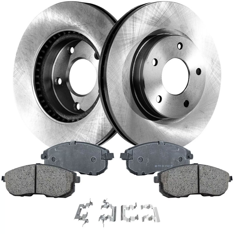 Front Brake Disc Rotors and Ceramic Pads Kit 4 PCS Set For 13-19 Nissan Sentra