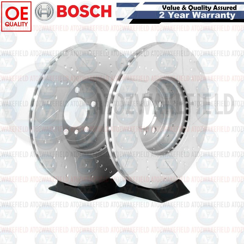 FOR BMW 4 SERIES F33 FRONT DIMPLED GROOVED BRAKE DISCS PAIR 370mm BOSCH