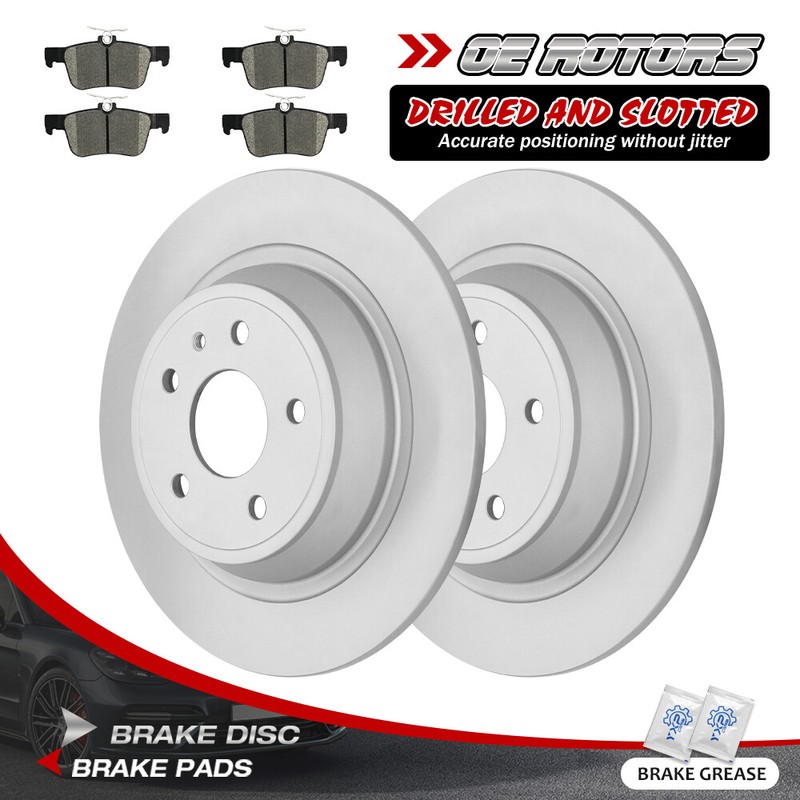 Rear Disc Rotors and Ceramic Brake Pads for 2013 – 2020 Ford Fusion Lincoln MKZ