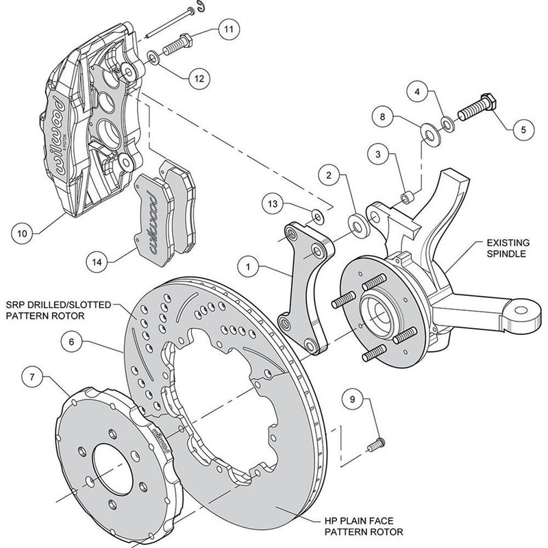 Wilwood 140-10736-DR DP6 12.19 Inch Front Disc Brake Kit, 88-00 Civic gallery