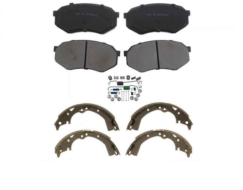 Front Pads Rear Shoes Hardware kit For Toyota Tacoma 1995-2004 Rear Wheel Drive