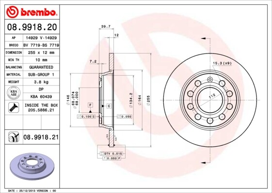 Fits Audi A4 2000-2009 + Other Models Brake Discs Rear Brembo #2 gallery