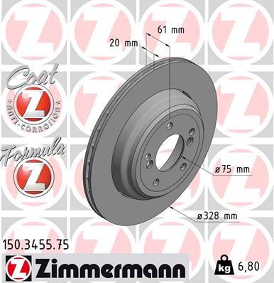Zimmermann 150.3455.75 Brake Disc for BMW gallery