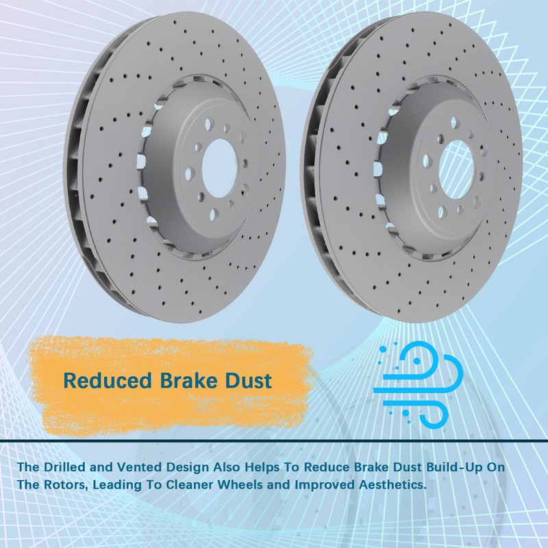 Pair Left & Right Front Vented & Drilled Disc Brake Rotors for BMW M5 M6 4.4L gallery