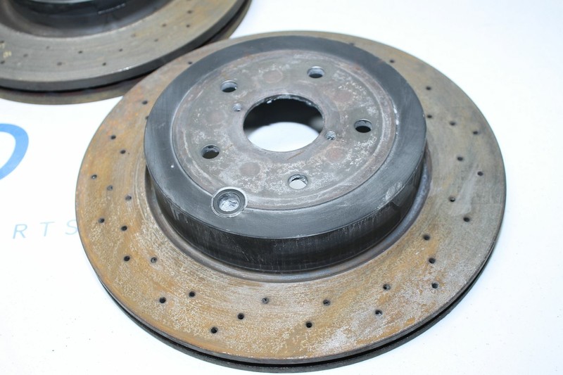 18-20 SUBARU WRX STI OEM DRILLED BRAKE ROTOR SET OF 4 FRONT REAR LH RH FACTORY gallery