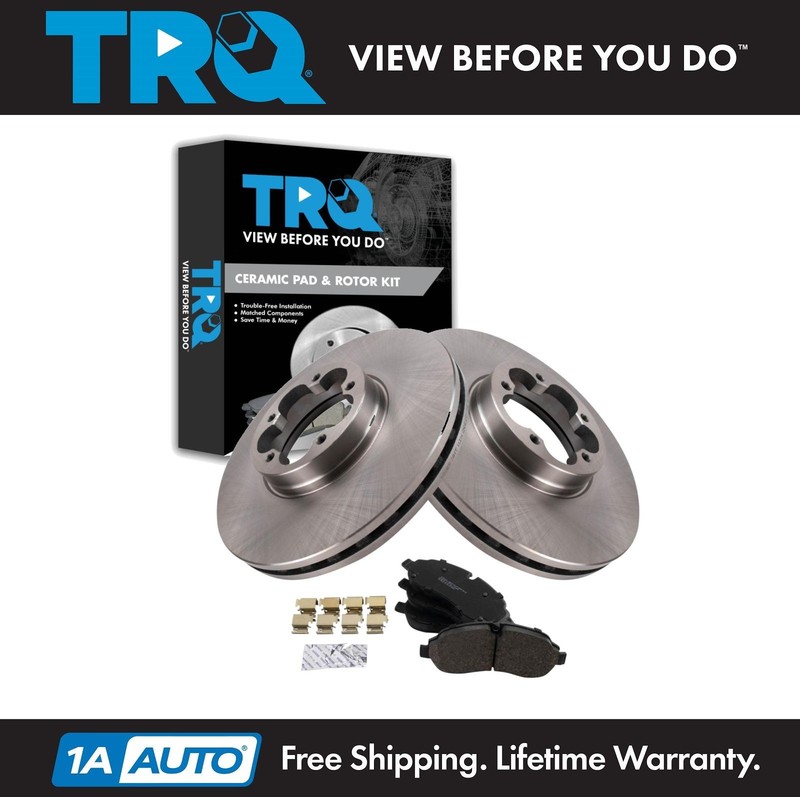 TRQ Front Brake Pad & Rotor Kit Fits 2015-2019 Ford Transit T350