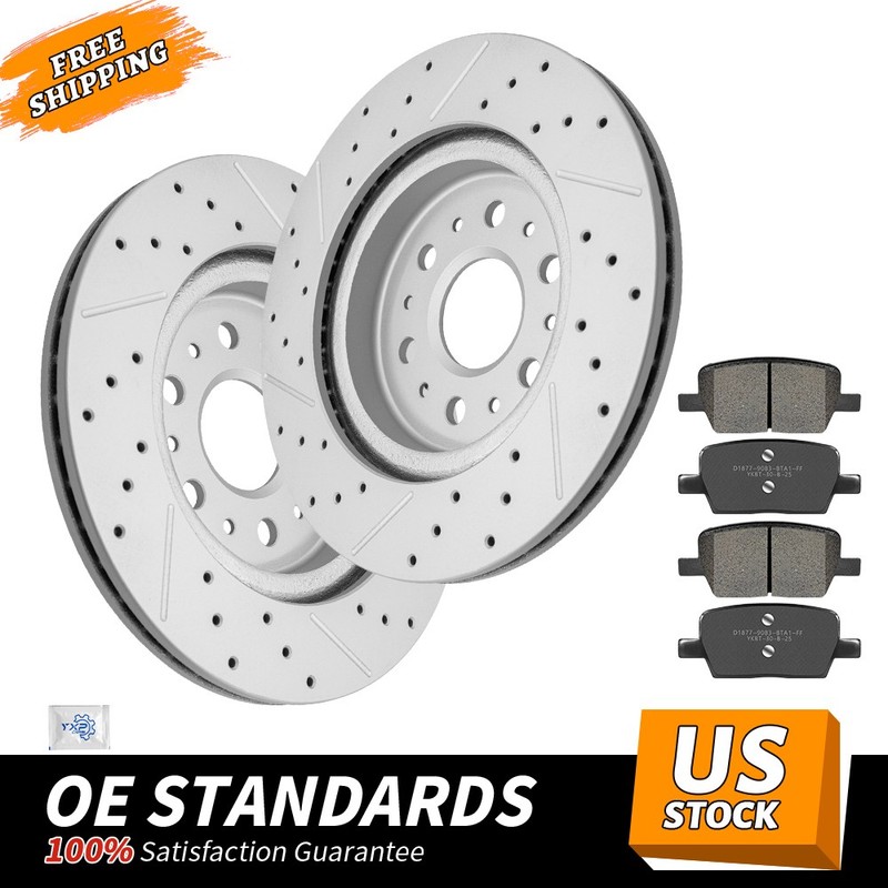 315mm Rear Disc Rotors Ceramic Brake Pads for Buick Enclave Acadia Cadillac XT5
