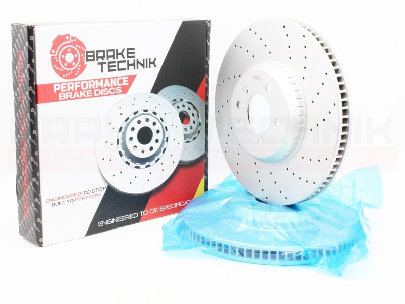 FOR RANGE ROVER SPORT P530 L461 23- CROSS DRILLED FRONT BRAKE DISCS PAIR 380MM