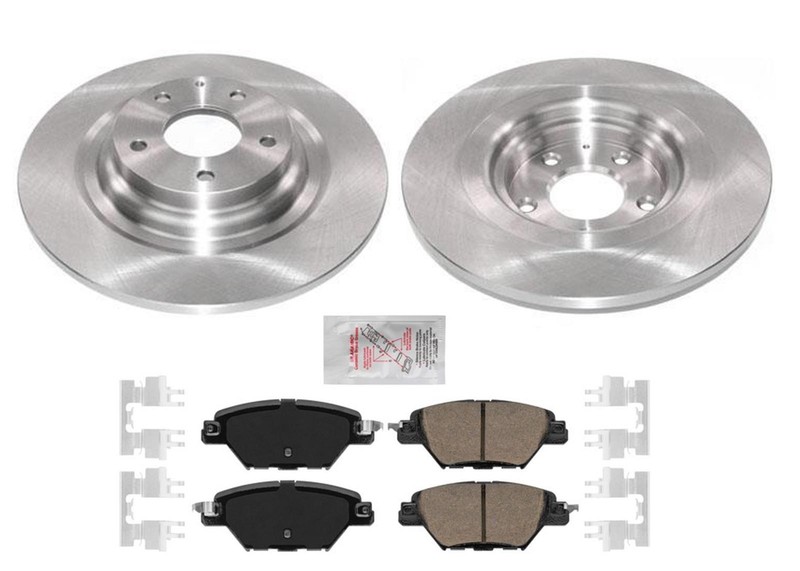 (2) REAR Coated Brake Rotors & Ceramic Pads for Mazda CX-9 2016-2023