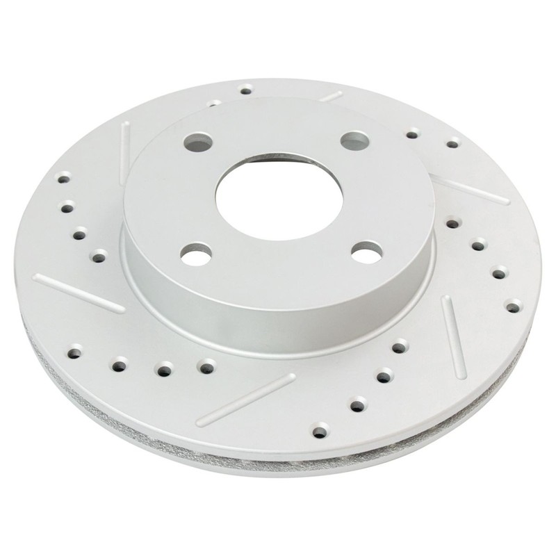 Performance Brake Rotor Drilled Slotted Zinc & Posi Ceramic Pad Front & Rear Kit gallery