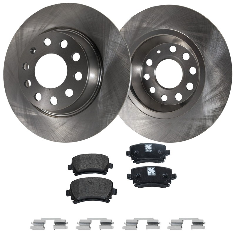 Rear Brake Disc Rotors and Pads Kit for VW Volkswagen Tiguan Jetta GTI Eos Audi