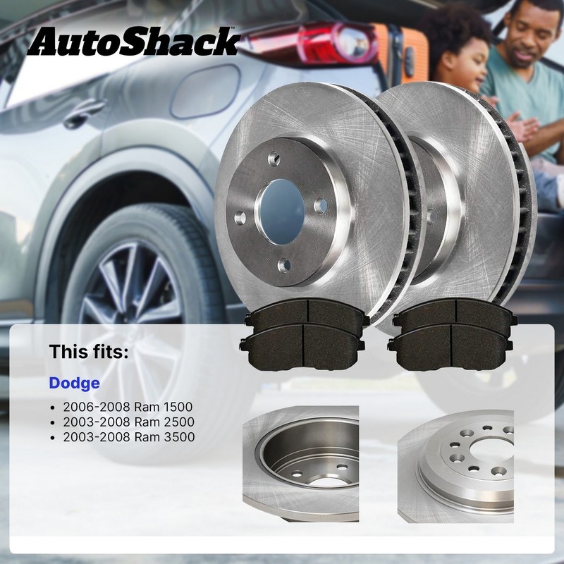 Rear Disc Rotors Brake Pads for Dodge Ram 2500 Ram 3500 2006-2008 Ram 1500 gallery
