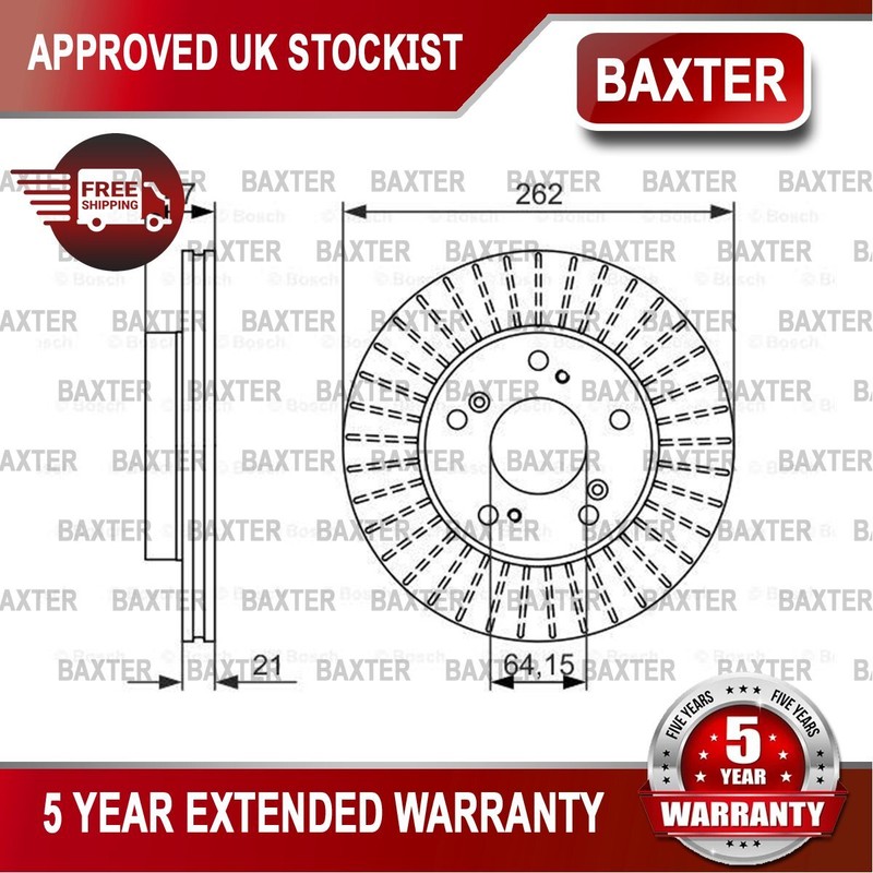 Fits Honda Civic 1.3 1.4 1.5 1.8 2.0 + Other Models Baxter Front 2x Brake Disc