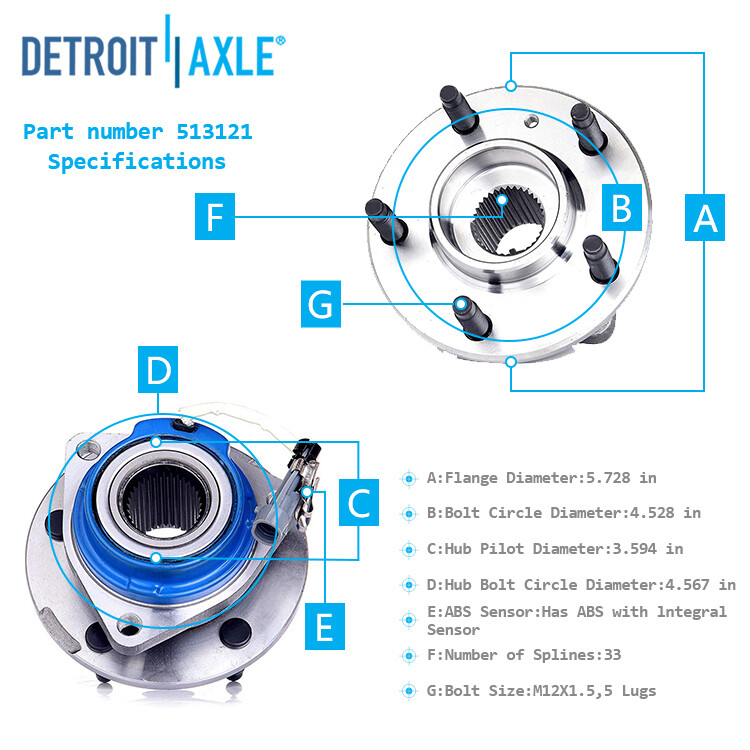 Front Rear Brake Rotor Ceramic Pad Wheel Hub Bearing for 06-10 Chevy Impala FWD gallery