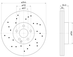 Frt Disc Brake Rotor Hella Pagid 355116951