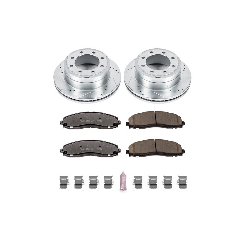 For Ford Super Duty 2012-2016 PowerStop Rear Brake Pads and Rotors Kit DAC