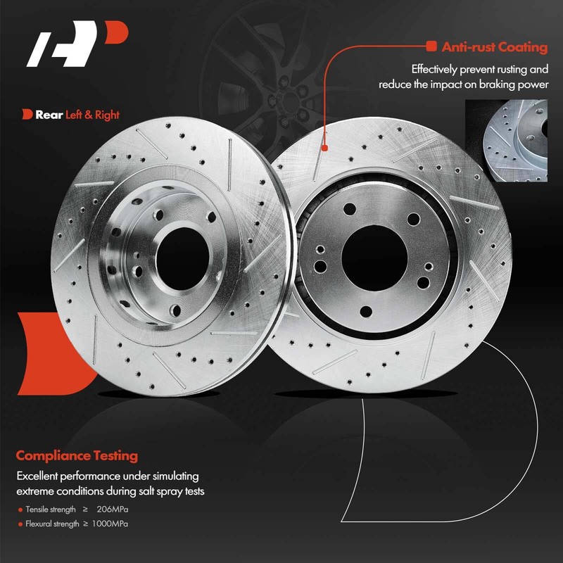 12x Front & Rear Drilled Brake Rotor & Brake Pad for Mitsubishi Lancer 2009-2015 gallery