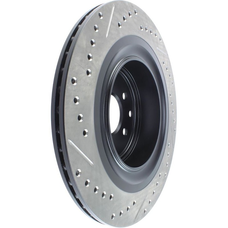 StopTech 127.42101L Rear Left Drilled Brake Rotor for 2008-13 G37 / 2009-19 370Z gallery
