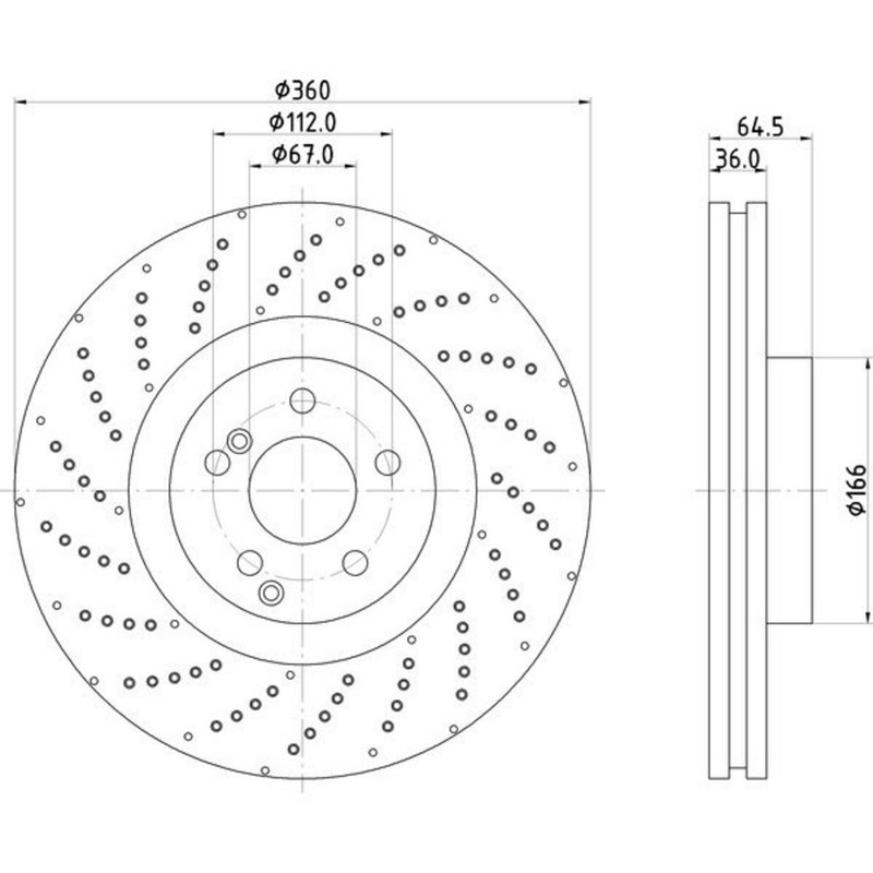 SET-PGD355125361 Hella Pagid 4-Wheel Set Brake Discs Front & Rear for MB E550 gallery