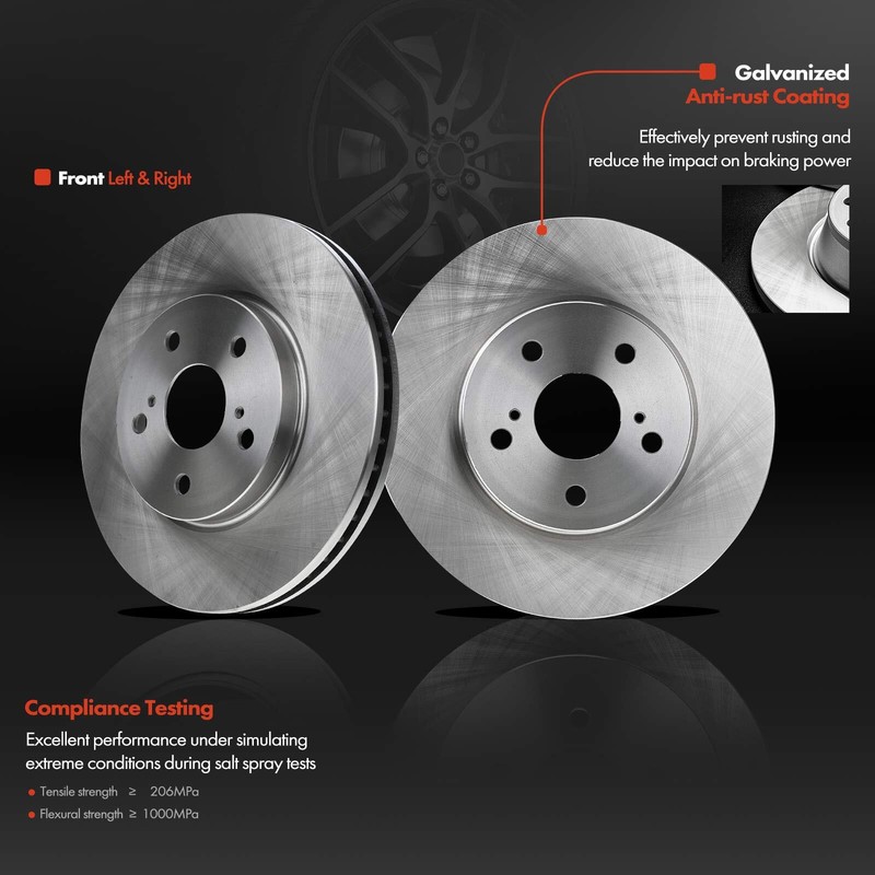 Disc Brake Rotor & Ceramic Brake Pads for Toyota Sienna 2004-2010 Front & Rear gallery