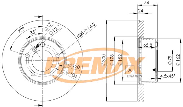 Remax BD-3405 Brake Disc for BMW