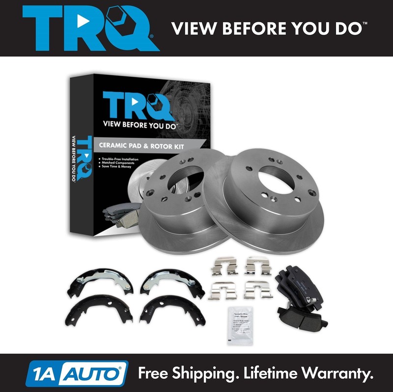TRQ Rear Ceramic Brake Pad & Rotor Kit Fits 2010-2013 Kia Soul