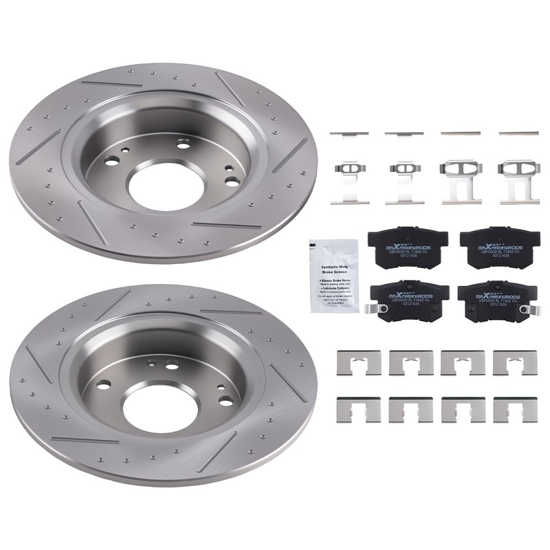 Rear Brake Rotors + Ceramic Brake Pads for Honda Civic 2006-2015/Acura ILX CSX
