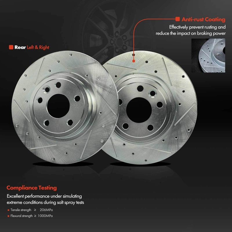 Drilled Brake Rotor for Jaguar E-Pace Land Rover Discovery Sport 2.0L Rear Side gallery