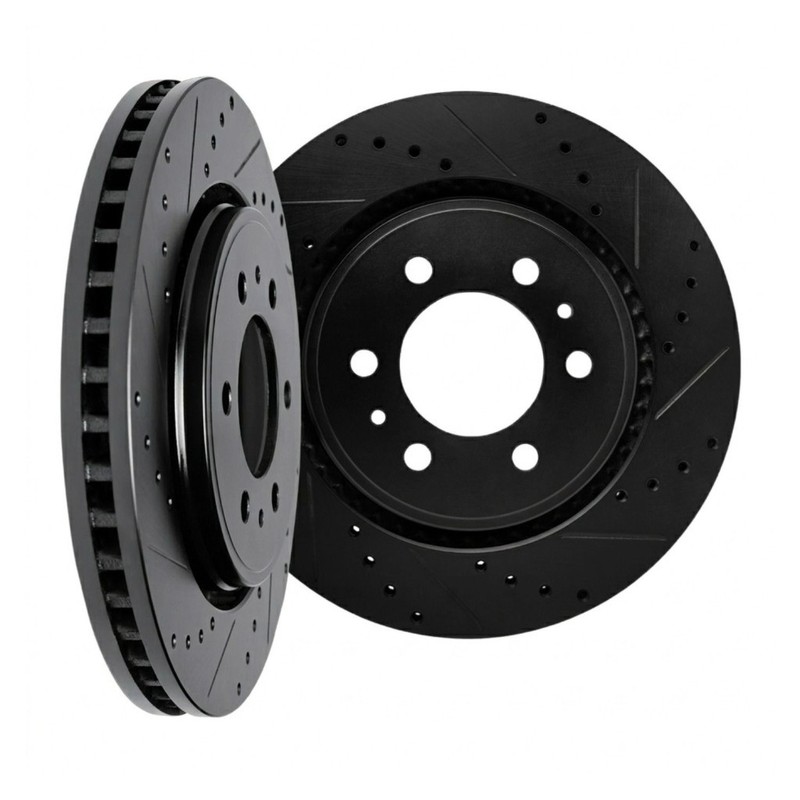 For Cadillac XT5 2017-2020 Brake Rotor Set Drilled And Slotted | With Brake Pads gallery
