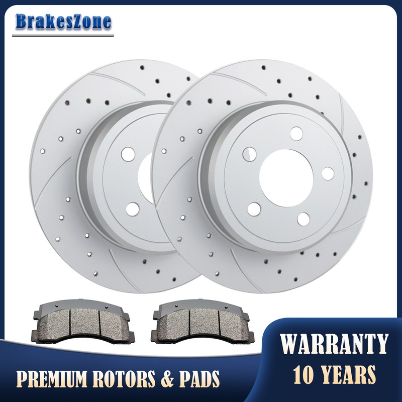 REAR Brake Rotors and Pads Kit fit for Chrysler 300 Dodge Magnum Drilled Brakes