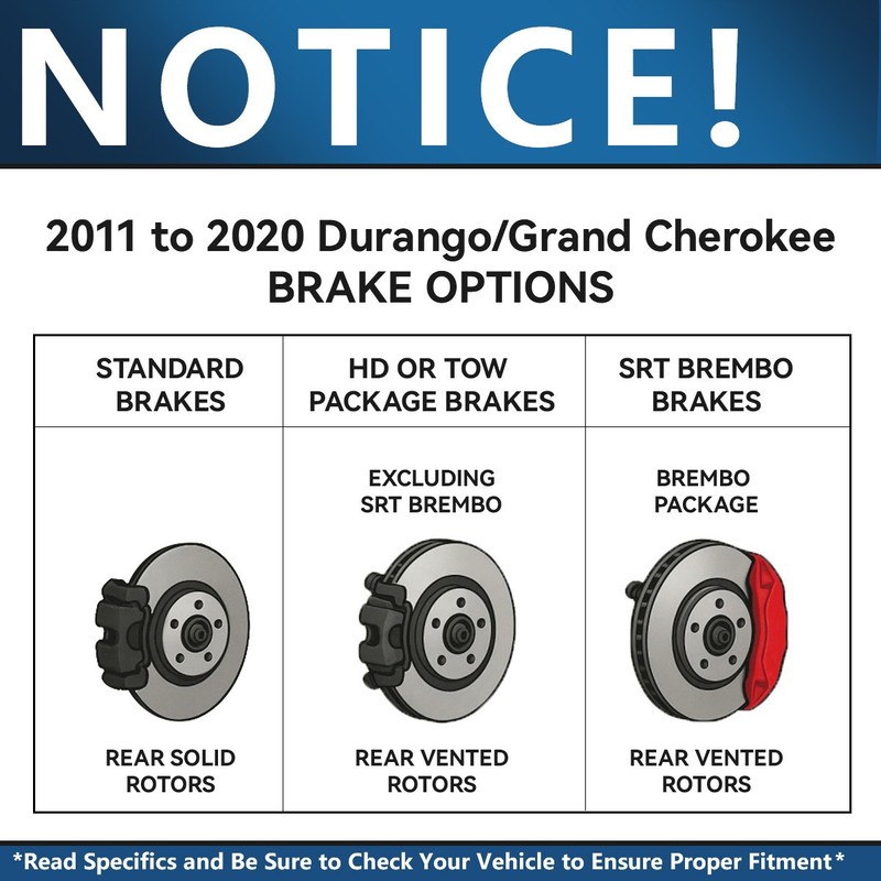 Front Drilled Rotors Ceramic Brake Pads for Dodge Durango Jeep Grand Cherokee gallery