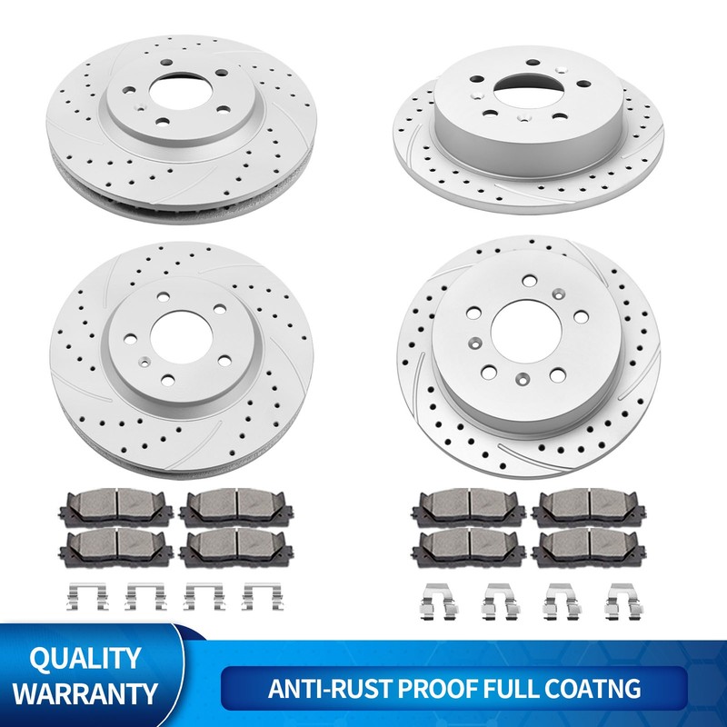 Front Rear Brake Rotors Brake Pads Kits Fit for 2006-10 Chevy Impala Monte Carlo