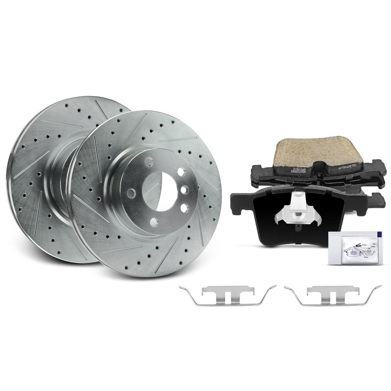 6pcs Front Drilled Brake Rotor & Ceramic Brake Pad for BMW X3 2011-2017 X4 15-18 gallery