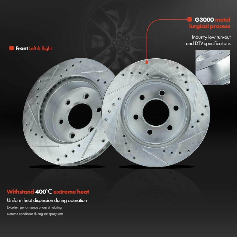 Front Drilled Brake Rotors + Brake Pads for Dodge Dakota Durango 2000 2001 2002 gallery