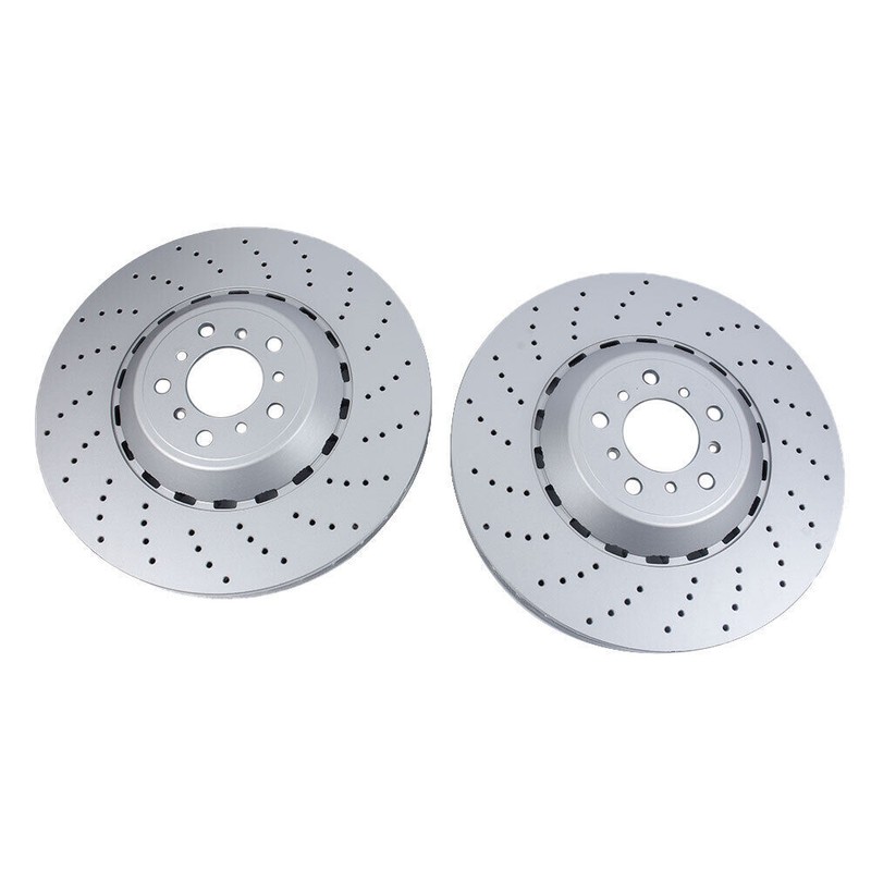 2 Front Vented & Drilled Disc Brake Rotors For BMW F10 F12 F13 M5 M6 gallery