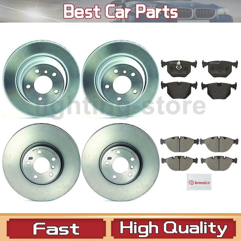 Front+Rear Brake Pads and Disc Rotors full set Fits BMW X5 4.6L 4.8L