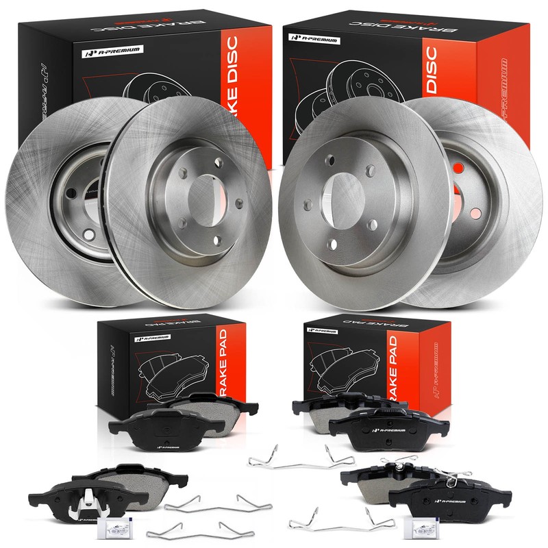 A-Premium Front & Rear Disc Brake Rotor &Ceramic Pad for Mazda 3 05-13 2.3L 2.5L