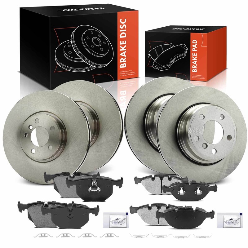 12Pcs Front & Rear Disc Brake Rotors & Brake Pad for BMW X5 2002 2003 2004-2006