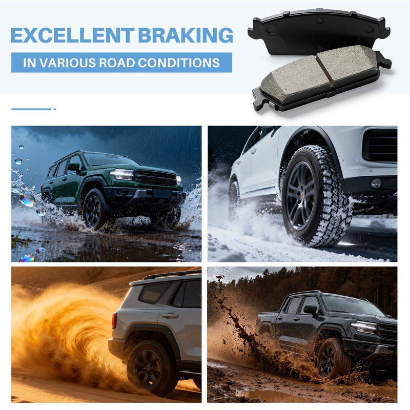 Front & Rear Ceramic Disc Brake Pads for Honda Pilot, Acura MDX, Honda Ridgeline gallery