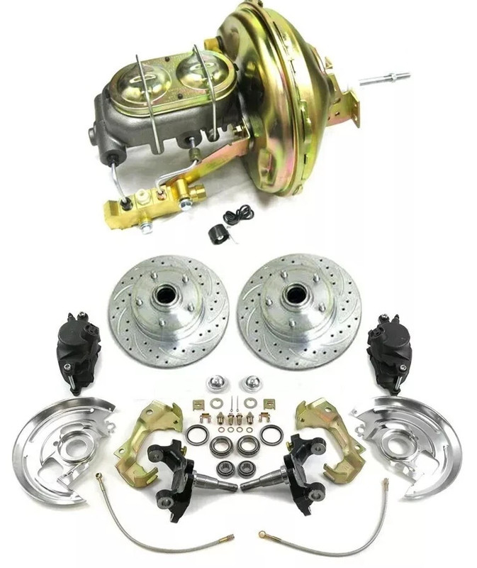 Disc Brake Conversion Kit 9" Booster Drilled Rotors For 1964-1972 GM A,F, X Body