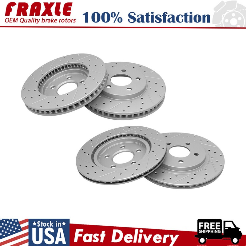 4 x Front + Rear Drilled Disc Brake Rotors For Ford Mustang Base 2005 2006-2010