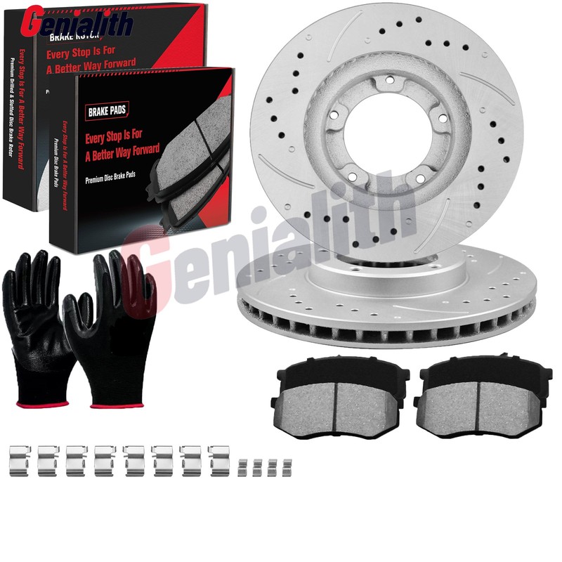254mm Front Drilled Disc Brake Rotors Pads Kit For Toyota Tacoma 1995-2003 2004