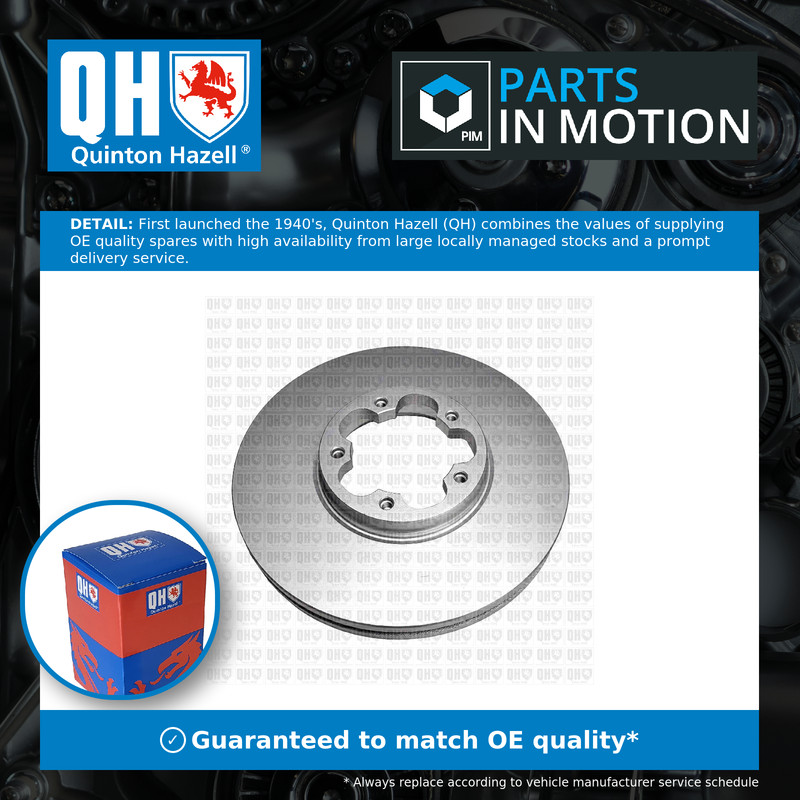2x Brake Discs Pair Vented Front 308mm BDC6193 Quinton Hazell Set 2168836 New