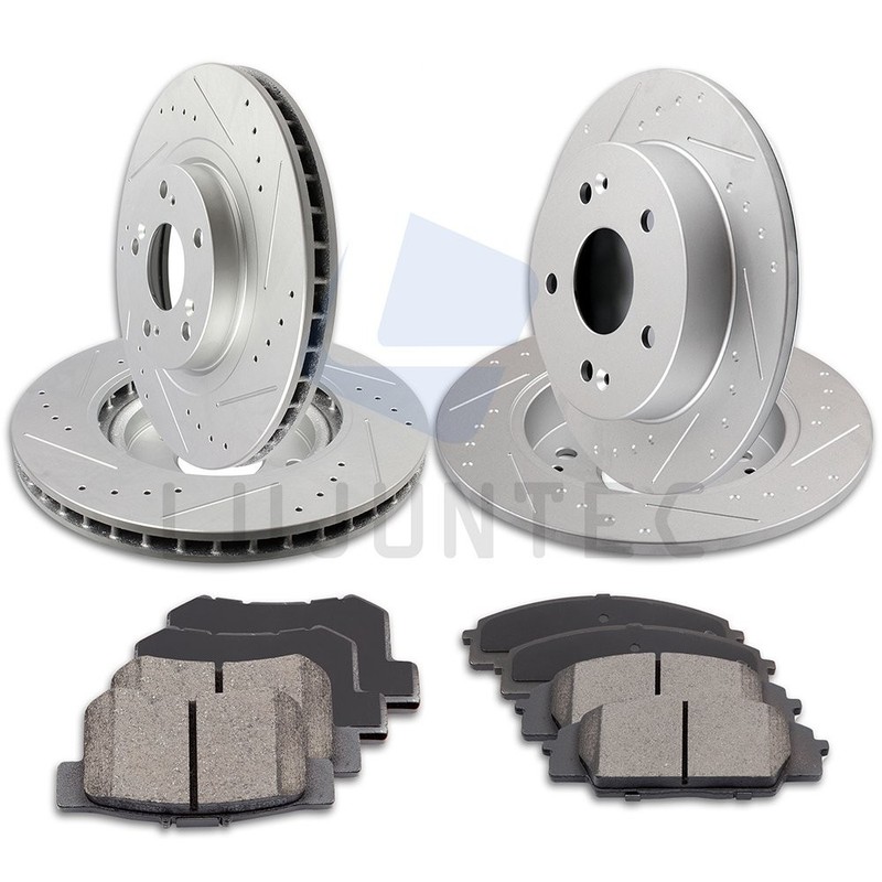 Front + Rear Brake Discs Rotors and Ceramic Pads For 2007 2008-2011 Honda Civic