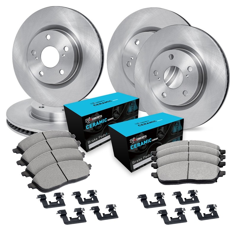 WFWH2-73047 R1 Concepts 4-Wheel Set Brake Disc and Pad Kits Front & Rear for A4